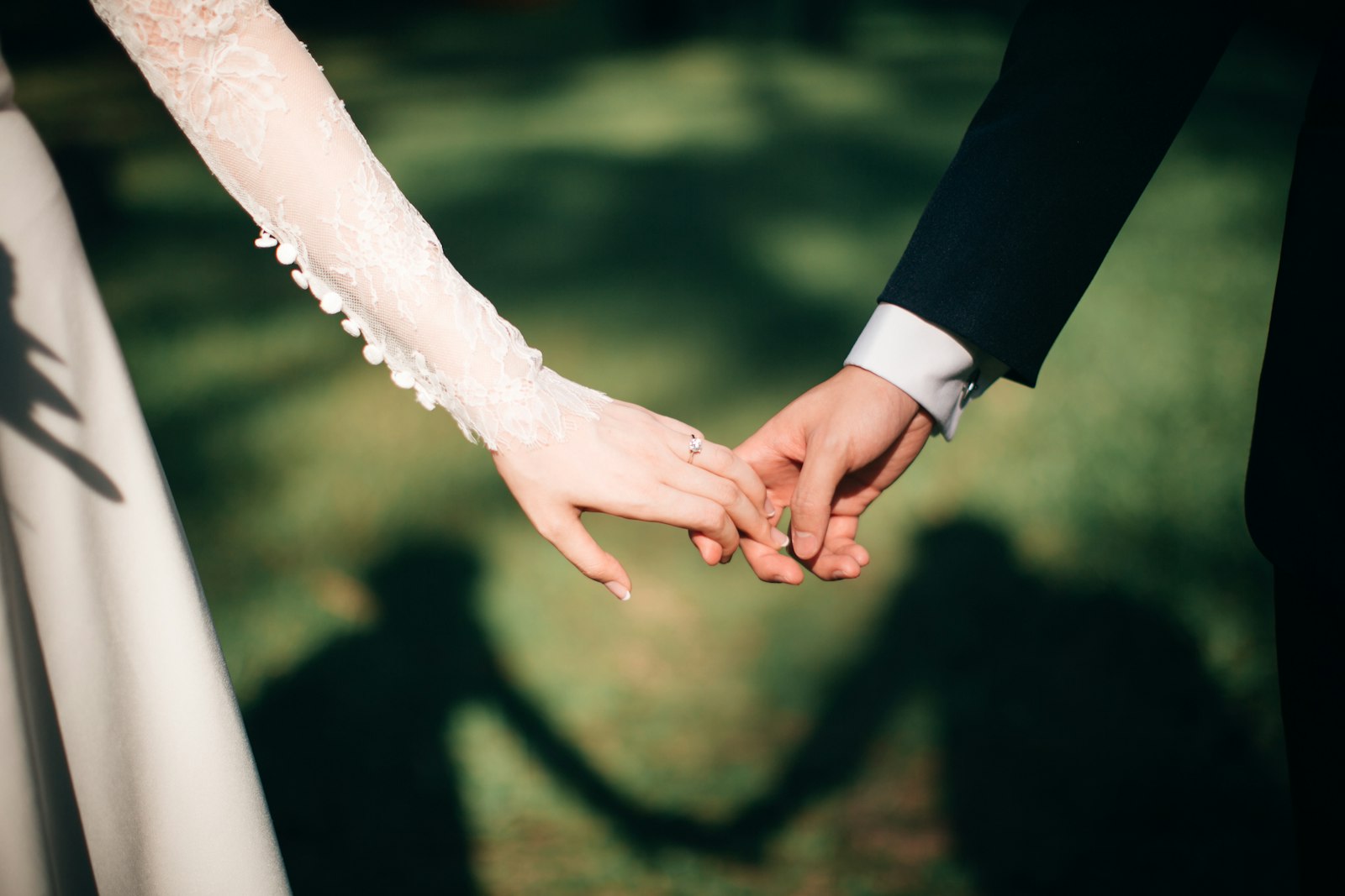 Holding hands in the garden